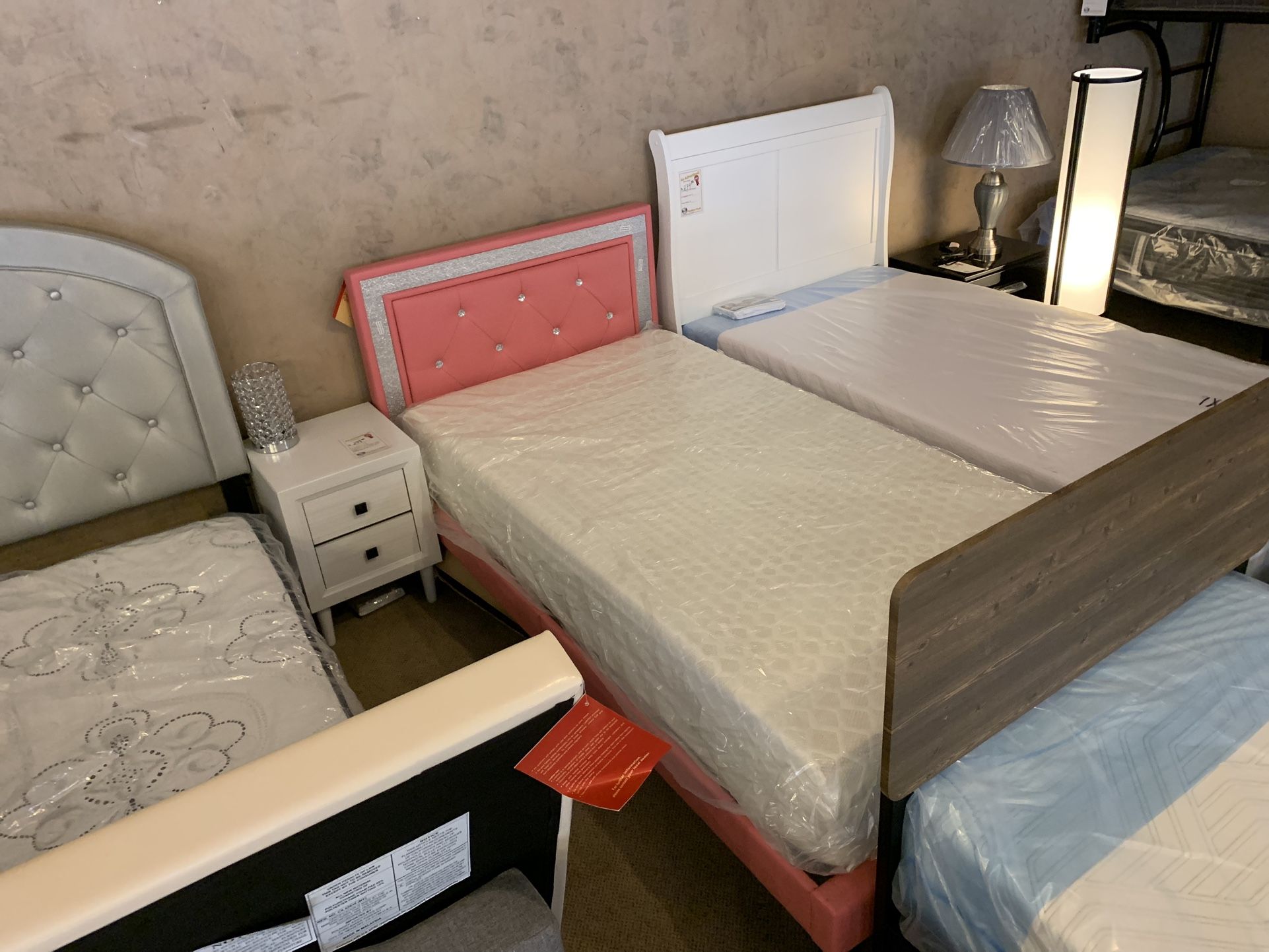 Pink Twin Bed Frame Available In Pink And Cream