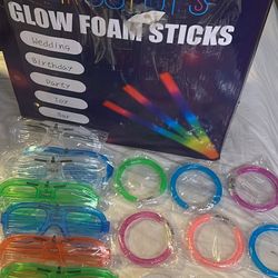 23 glow sticks with 12 light up glass & 12 light up bracelets