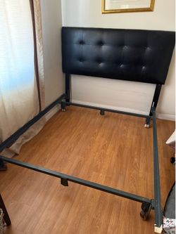 Black Metal Bed Frame with Headboard queen bed must pick up today or tomorrow