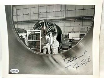 Joe Engle Signed 8x10 1977 Space Shuttle Photo JSA COA