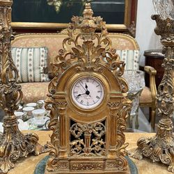 Beautiful Vintage Victorian Rococo French Style Gilded Mantel Clock🌷