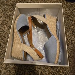 Blue Espadrilles Wedges