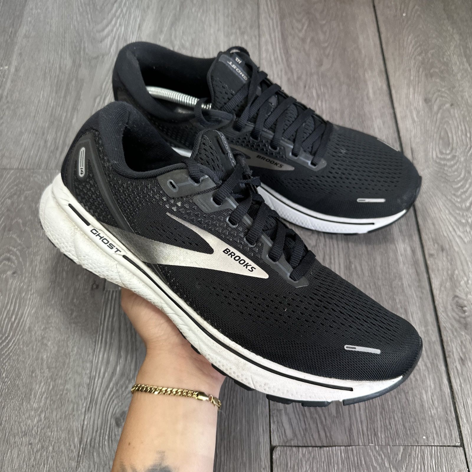 Brooks Ghost 14 Black Running Shoes 1103692E057 Men's Sneaker Size