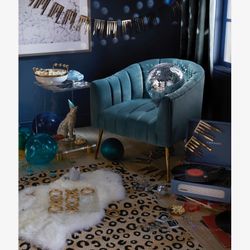 New Murrow Velvet Armchair Accent Chair Side Chair Sofa Living Room Chair Bedroom Chair   New in box VD391 BL - [ ] Weight Capacity (lbs): 300 lb. - [