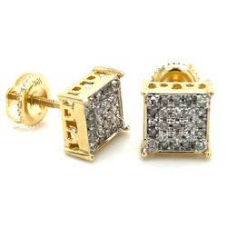 10k Gold Diamond Cluster Earrings .26ctw 2.1grams 140290 3