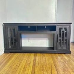 New Farmhouse Fireplace TV Stand for 80 Inch TV, 32" Tall Entertainment Center, Modern Media Console