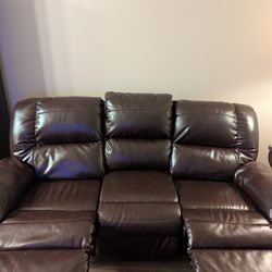 Faux Leather Recliner Sofa