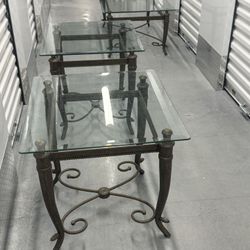 Three Piece Coffee Table Set And End Tables)