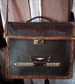 Custom Briefcase (leather, Rattlesnake, Python and Alligator