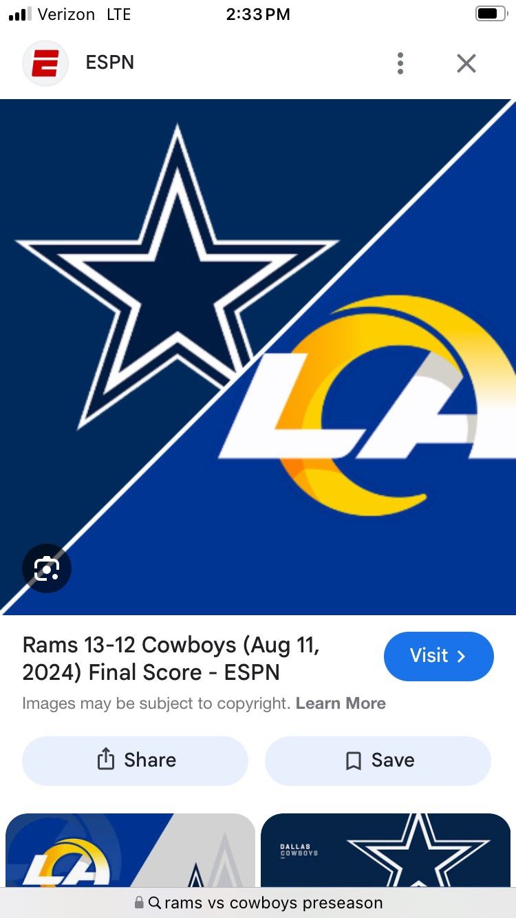 Rams Tickets vs. Cowboys