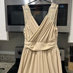 Long lace Tan Dress