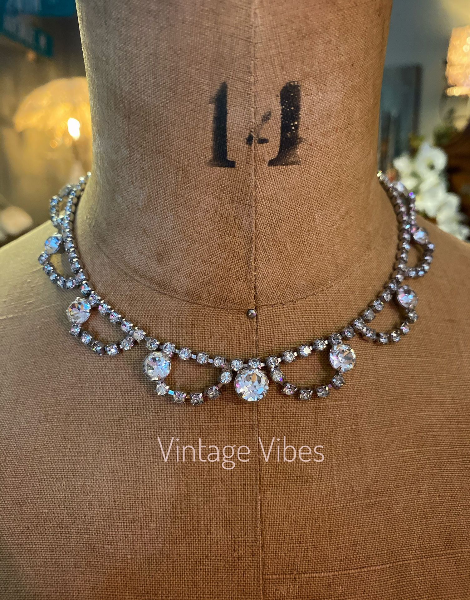 Vintage Kramer of New York Rhinestone Choker