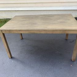 Dining Table Wood, Color Washed Gray