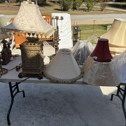 Antique Lamp And Shades.