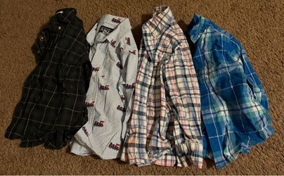 Lot of 4 Boys Button-Up Shirts