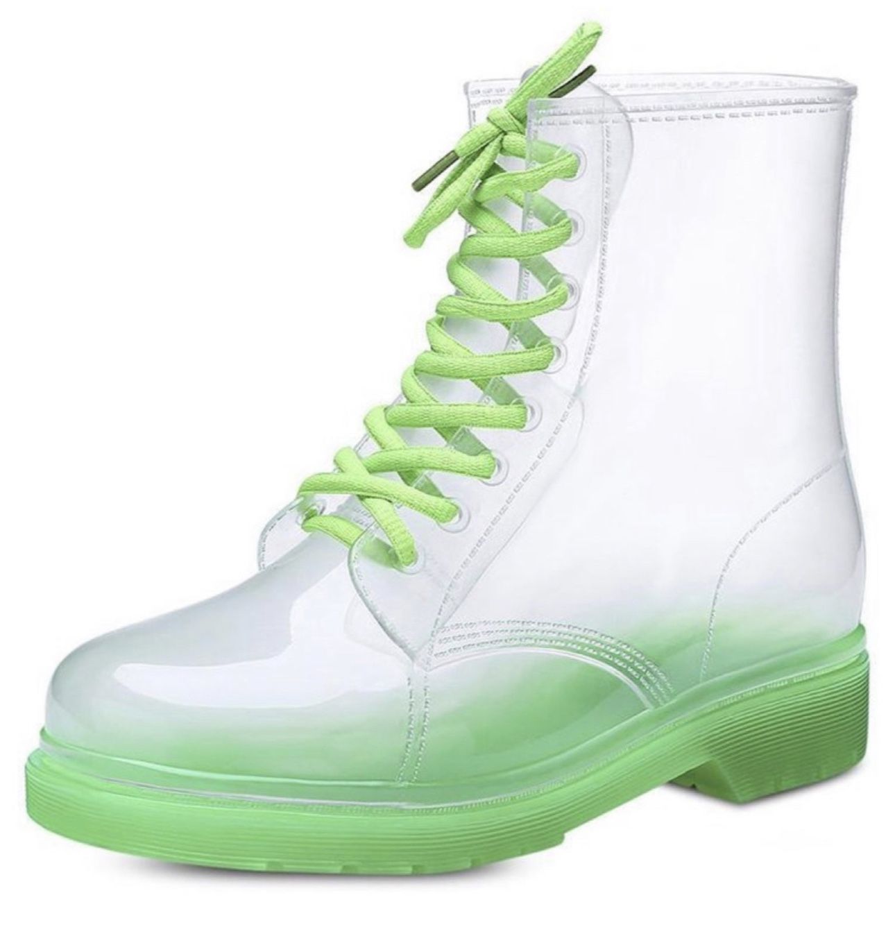 G-SIX Workshop Rainboot Clear Rubber Boot GREEN $115 Size 36. US 5.5 / 6