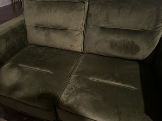 Velvet Green Couch And Love Seat
