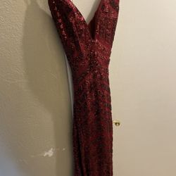 Burgundy Sequins Dress 