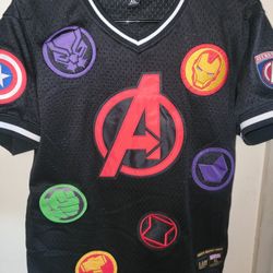 Marvel Avengers Logos Jersey Kids XL 