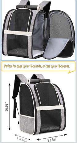 Pet Carrier Backpack with Window Blind for Small Cats Dogs