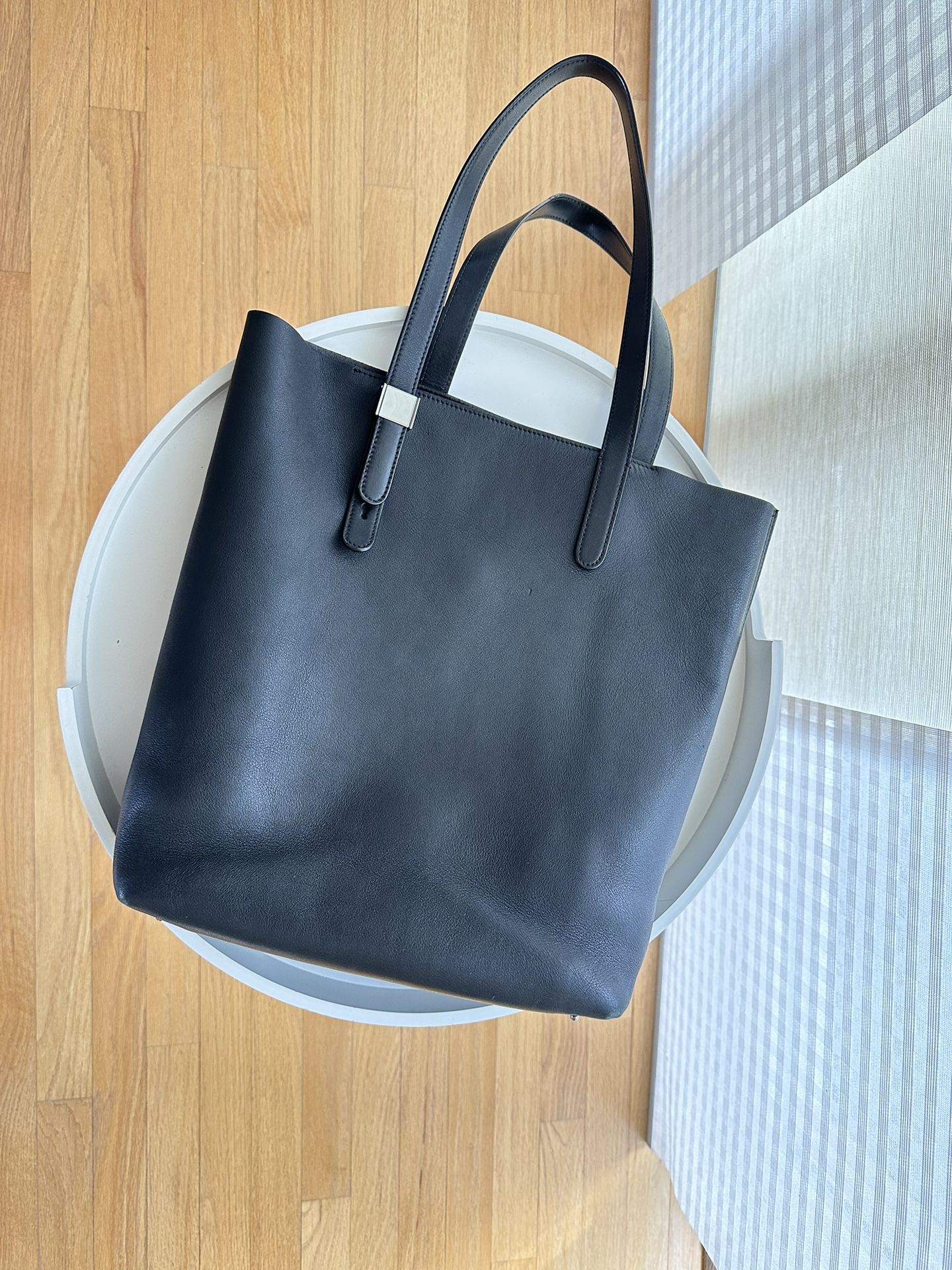 Minimal Black Leather Tote ($50)