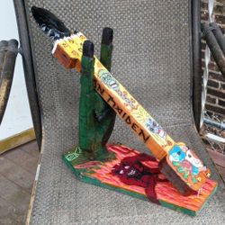 Iron maiden, Aztec weapon hand carved out of cedar wood