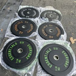 Black Rubber Plate Weight Set 100lbs 