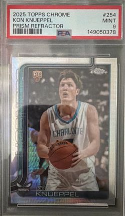 2025 Topps Chrome Kon Knueppel Prism Refractor RC PSA 9