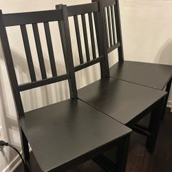 Set of 3 IKEA Stefan Chairs in Brown-Black
