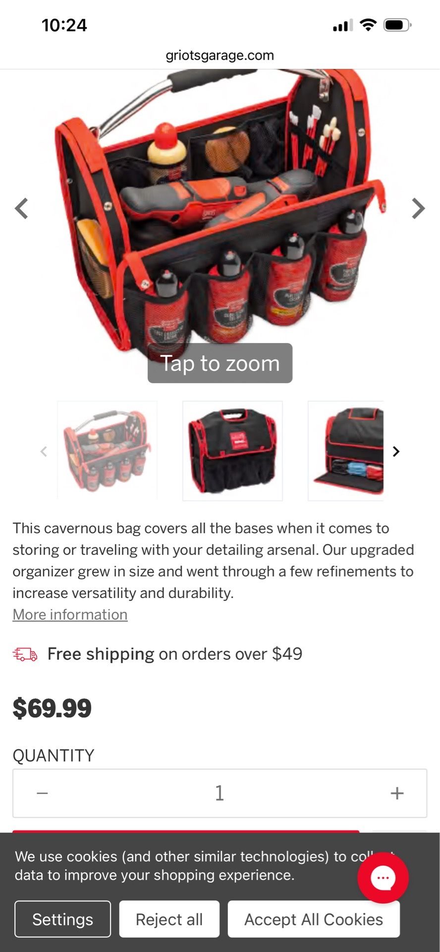 Griots car detailing bag