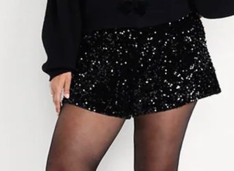 Old navy black sequin shorts nwt size L