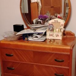 Antique Dresser With Mirror 