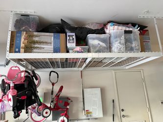 Overhead garage storage rack