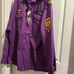 Purple Regal Wear Men's Casual Button Down Shirt size 5xl