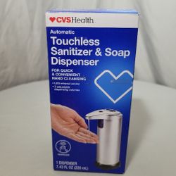 New Never Used - CVS Automatic Touchless Sanitizer & Soap Dispenser, LED Infrared Sensor, 3 Adjustable Dispensing Volume, Quick & Convenient