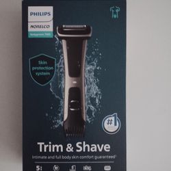 Philips Norelco Bodygroom Series 7000 Showerproof Body Trimmer & Shaver, Dual-Sided Design, Adjustable Trim Settings, Lithium-Ion Battery, 80-Minute R
