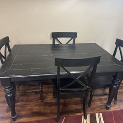 Dining Room Table and Chairs With A Cabinet 
