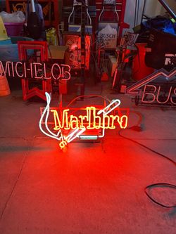 Marlboro Neon Sign with Cigarette