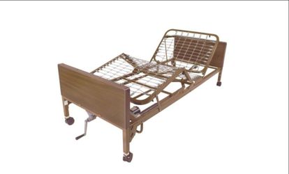 Hospital Bed with Side Rails and remote adjuster.