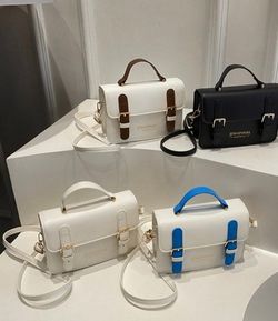 Buckle Closure Square Hand/Crossbody Bag