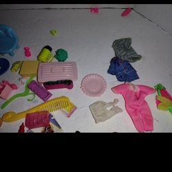 Lot of Barbie, clothes, and accessories