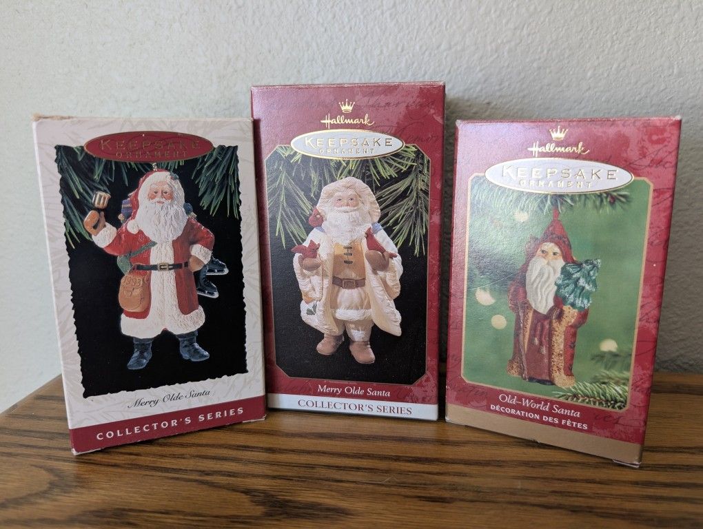 Vintage Hallmark Merry Ole Santa Series &Old World Santa