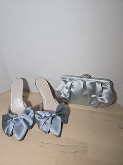 Light Blue Heels and Clutch 