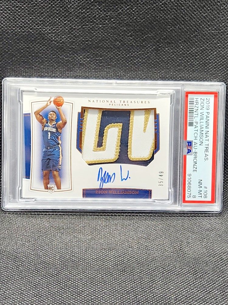 Zion Williamson National Treasures RPA PSA 8