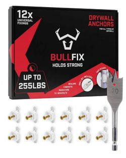 Bullfix Universal Plasterboard Fixings Heavy Duty - 12 Pack
