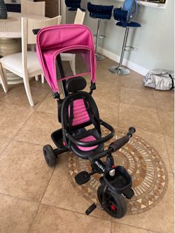 Pink Baby Joy 5 in 1 stroller tricycle