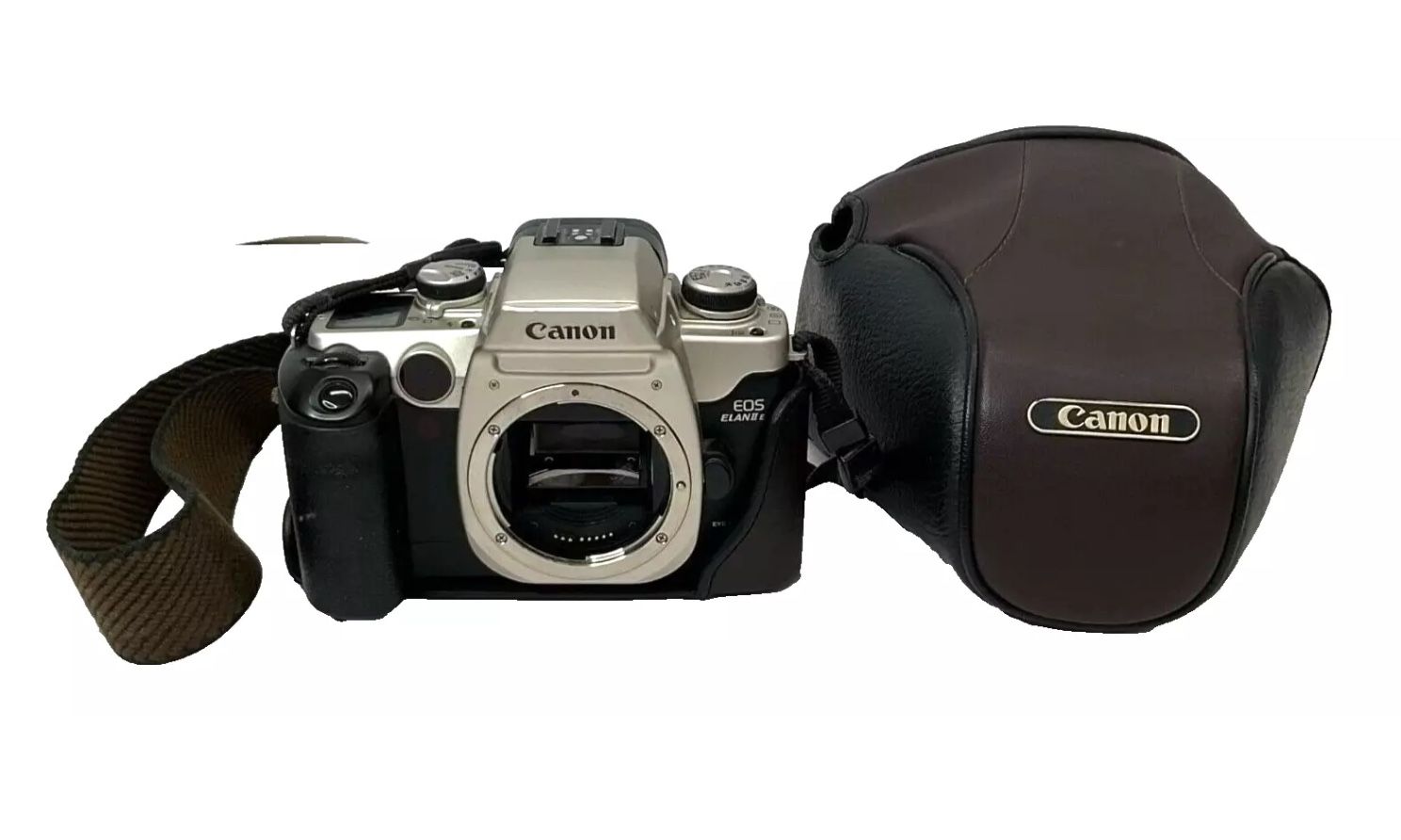 Canon EOS Elan II E 35mm Film Camera Body Only With Leather Case - UNTESTED