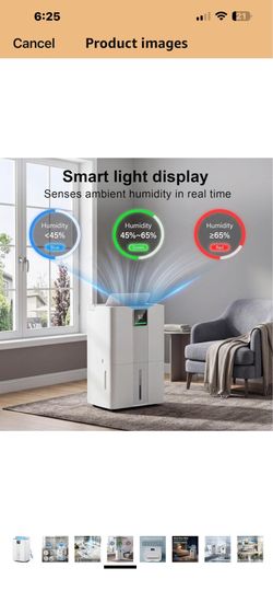 6000 Sq.Ft Dehumidifier,Max 100 Pint/Day Large Dehumidifier for Basement & Home with Drain Hose,Smart Humidity Control,24H Timer & Child Lock,3-Color 