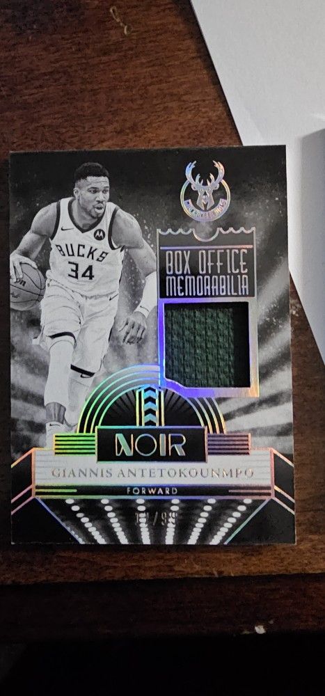 Giannis Antetokounmpo 2023-24 Noir - Box Office Game Memorabilia /99 - Bucks