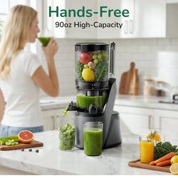 Canoly C16 Cold Press Juicer, 6" Extra Wide Feed Chute, 3-IN-1 Strainers (Juice & Sorbet & Nut Milk), Powerful AC Brushless Motor, Self Precut System,